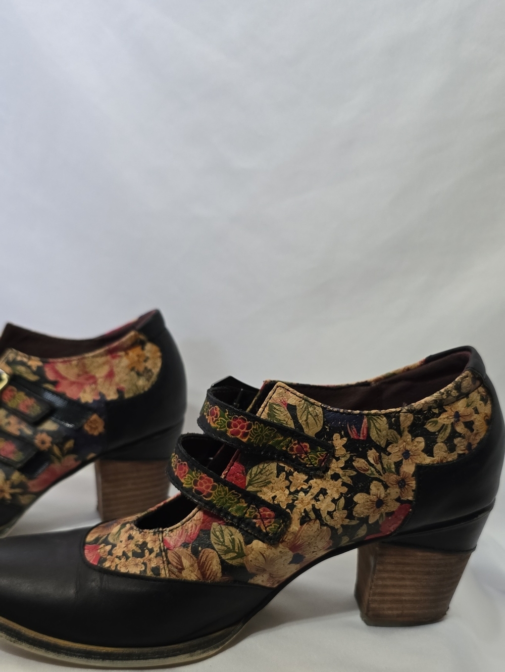 L'Artiste Spring Step Glena Leather Floral Mary Jane Wedge Shoes Size 8.5 - Picture 16 of 16